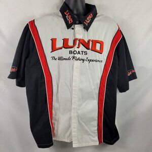 Lund Fishing Boats Short Sleeve Button-Up Shirt Men's size 3XL